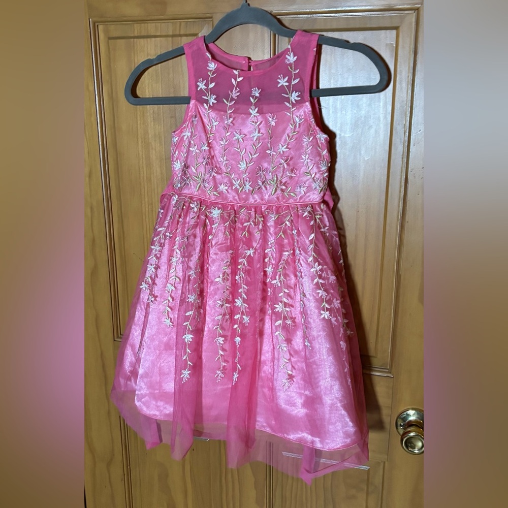 Jona Michelle Girl 5 Special Occasion Dress Embroidered Tulle Overlay Easter NEW
